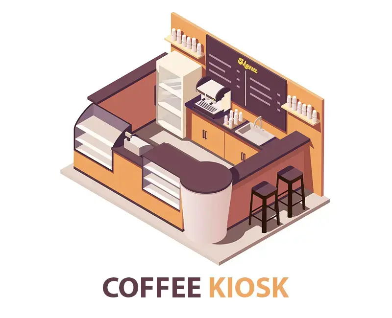 Coffee Kiosk Vector