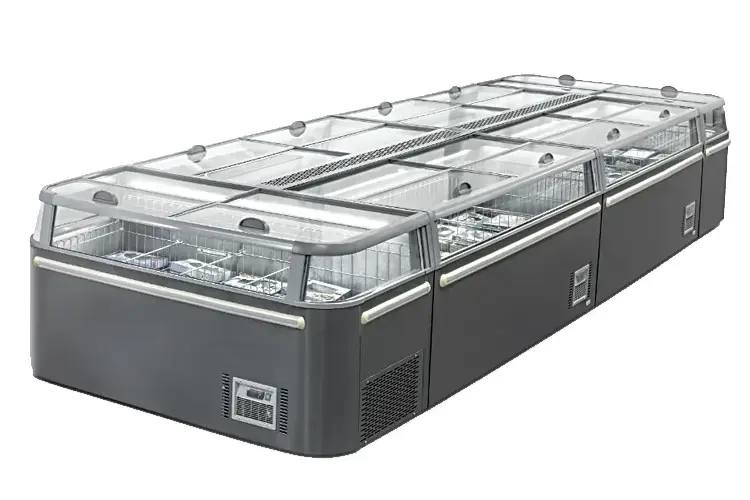 Island Chiller Freezer Glass Door Big Set