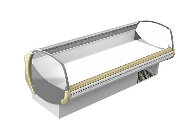 Opened Deli Case Cabinet Freezer